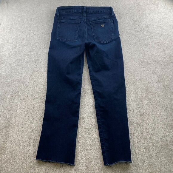 Guess Women's Vintage Jeans Size 26 Kate Bootcut Blue Denim Frayed Hem Casual - Picture 12 of 16